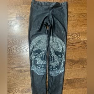 TEREZ LEGGINGS Women Terez Pants Terez Crystal Skull Leggings Size large